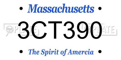 3CT390 Massachusetts License Plate