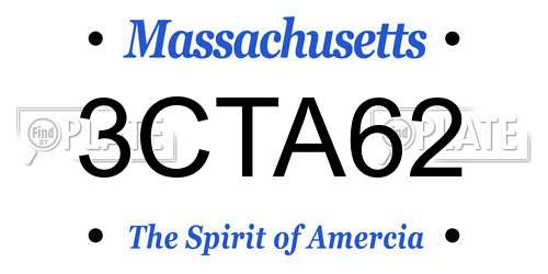 3CTA62 Massachusetts License Plate