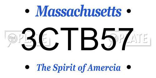 3CTB57 Massachusetts License Plate