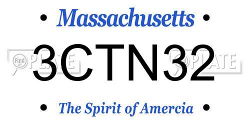 3CTN32 Massachusetts License Plate