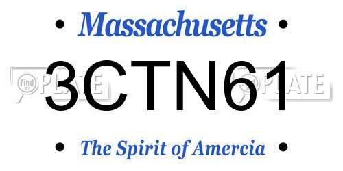 3CTN61 Massachusetts License Plate
