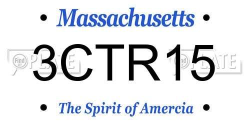 3CTR15 Massachusetts License Plate