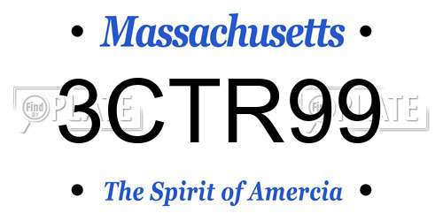 3CTR99 Massachusetts License Plate