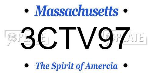 3CTV97 Massachusetts License Plate