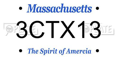 3CTX13 Massachusetts License Plate