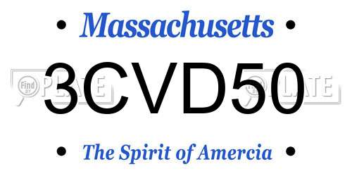 3CVD50 Massachusetts License Plate