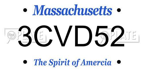 3CVD52 Massachusetts License Plate