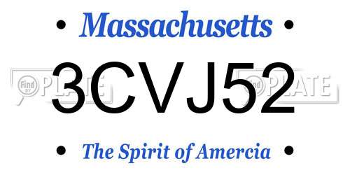 3CVJ52 Massachusetts License Plate