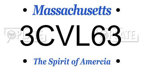 3CVL63 Massachusetts License Plate