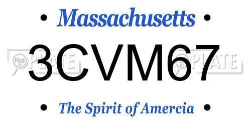 3CVM67 Massachusetts License Plate