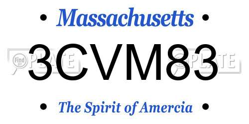 3CVM83 Massachusetts License Plate