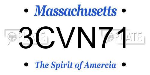 3CVN71 Massachusetts License Plate