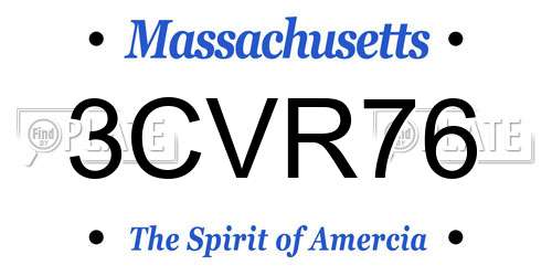 3CVR76 Massachusetts License Plate