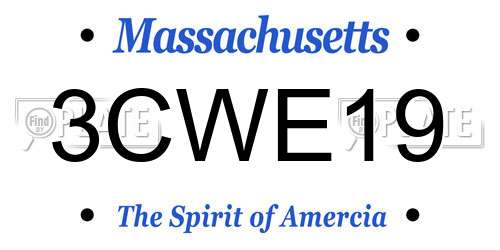 3CWE19 Massachusetts License Plate