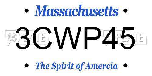 3CWP45 Massachusetts License Plate