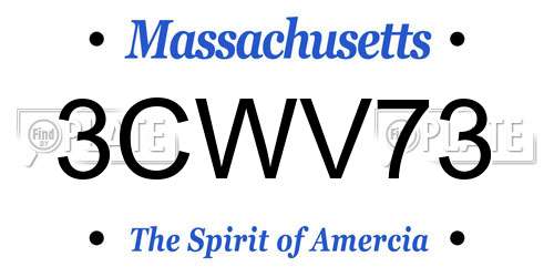 3CWV73 Massachusetts License Plate