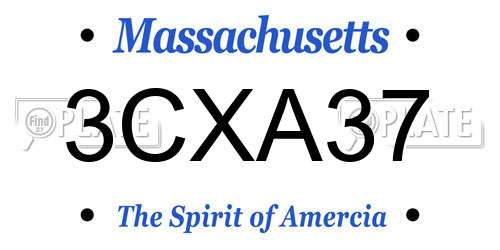 3CXA37 Massachusetts License Plate