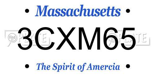 3CXM65 Massachusetts License Plate