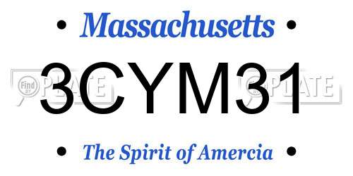 3CYM31 Massachusetts License Plate