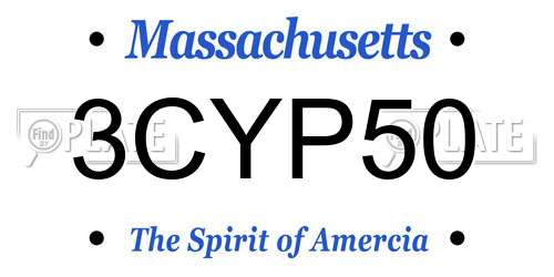 3CYP50 Massachusetts License Plate