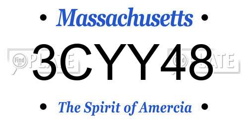 3CYY48 Massachusetts License Plate