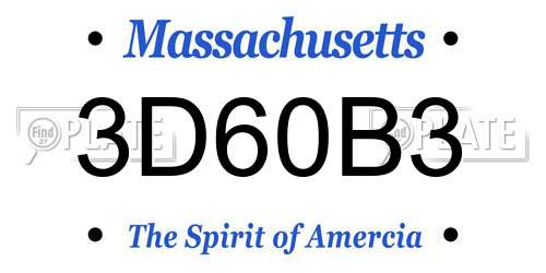 3D60B3 Massachusetts License Plate
