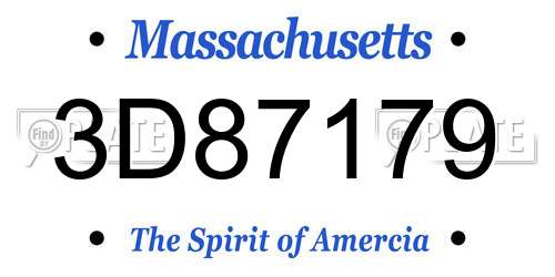 3D87179 Massachusetts License Plate