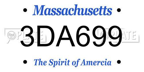 3DA699 Massachusetts License Plate