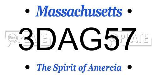 3DAG57 Massachusetts License Plate