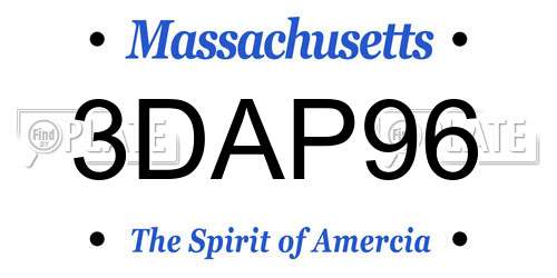 3DAP96 Massachusetts License Plate