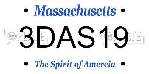 3DAS19 Massachusetts License Plate