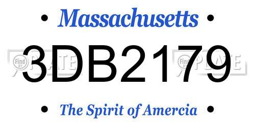3DB2179 Massachusetts License Plate