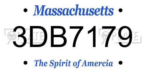 3DB7179 Massachusetts License Plate