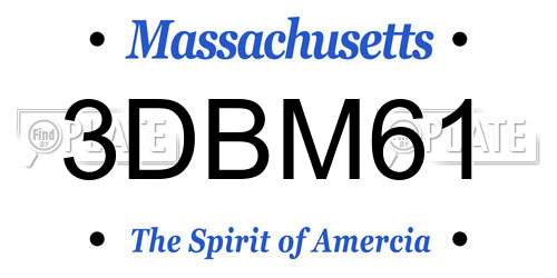 3DBM61 Massachusetts License Plate