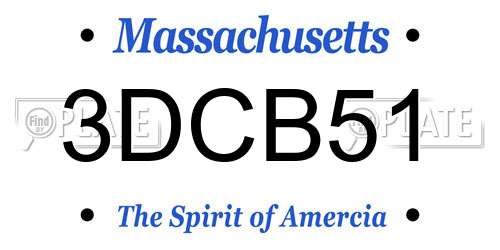 3DCB51 Massachusetts License Plate