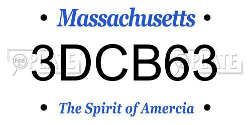 3DCB63 Massachusetts License Plate