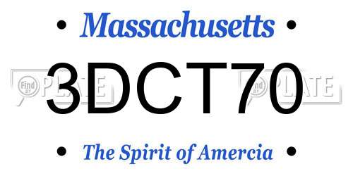 3DCT70 Massachusetts License Plate