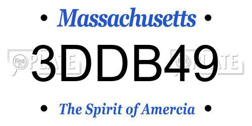 3DDB49 Massachusetts License Plate