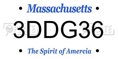 3DDG36 Massachusetts License Plate