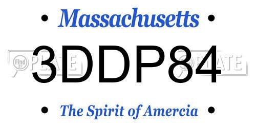 3DDP84 Massachusetts License Plate