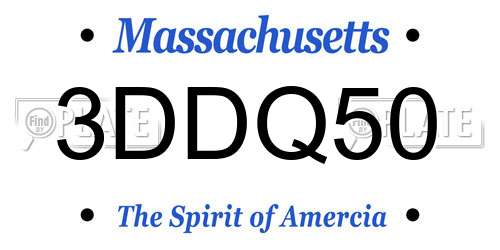 3DDQ50 Massachusetts License Plate