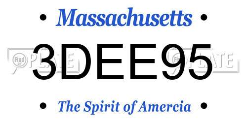 3DEE95 Massachusetts License Plate