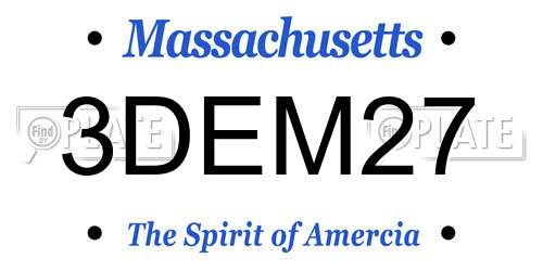3DEM27 Massachusetts License Plate
