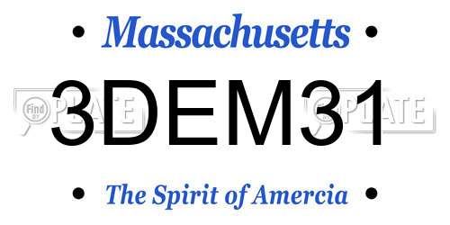 3DEM31 Massachusetts License Plate
