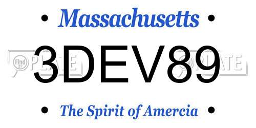 3DEV89 Massachusetts License Plate