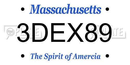 3DEX89 Massachusetts License Plate
