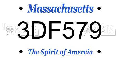 3DF579 Massachusetts License Plate