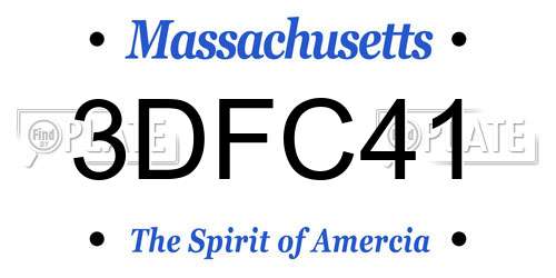 3DFC41 Massachusetts License Plate