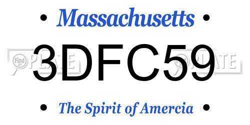 3DFC59 Massachusetts License Plate