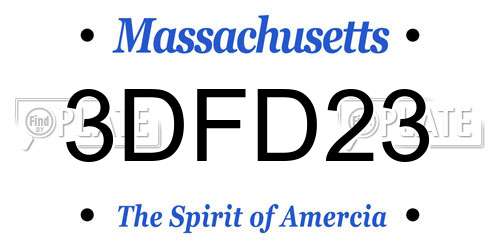 3DFD23 Massachusetts License Plate